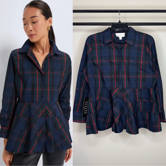 Tuckernuck Tops - NWT Tuckernuck Pomander Place Fraser Plaid Ashlen Tartan Blouse size M Medium